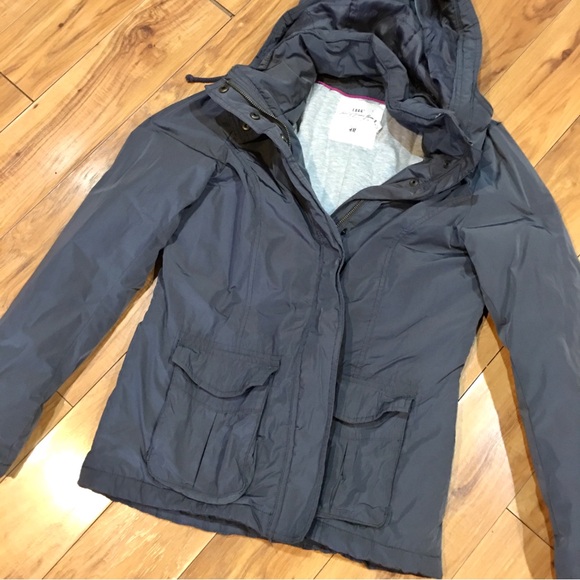 H&M winter coat jacket lined snow rain puffer small grey gray blue - Picture 8 of 14